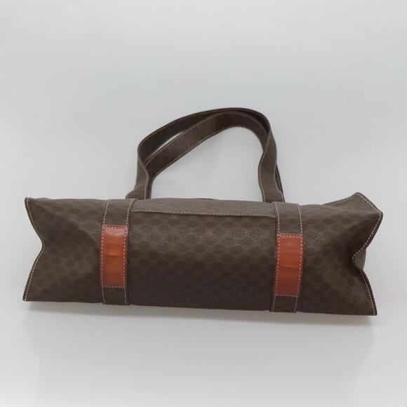 CELINE Macadam Canvas Tote Bag Pvc Leather Brown Gold - Picture 9 of 12